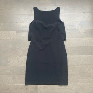 Banana Republic Knee-length Dress w/ Laser-cut detail, Black, Sleeveless, Size 4